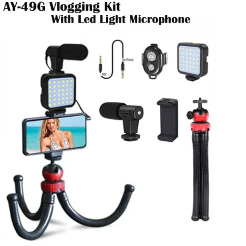 AY-49G Video Making Led Ring Selfie Light Kit